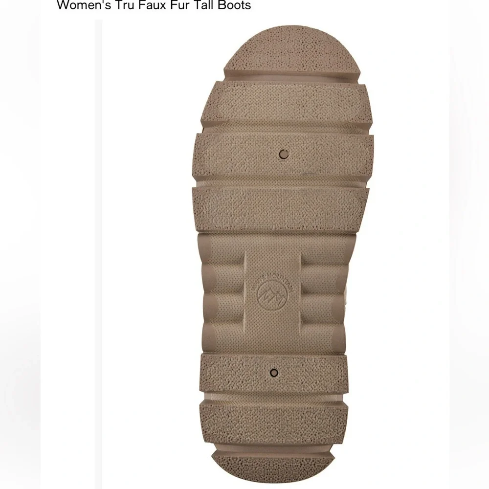 White Mountain Beige Knee-High Boots with Faux Fur